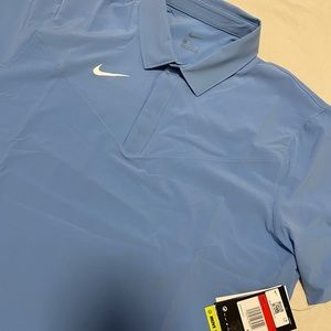 Light blue Nike gold dri fit polo